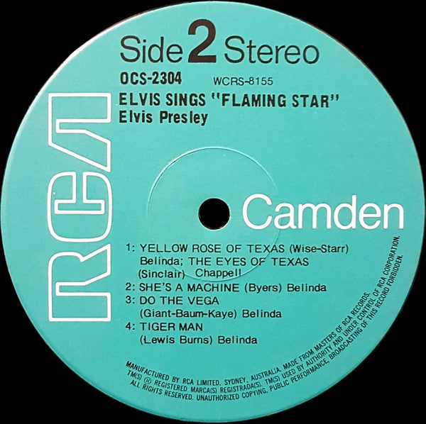 Elvis Presley : Elvis Sings "Flaming Star" (LP, Album, RP)