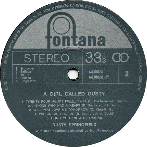Dusty Springfield : A Girl Called Dusty (LP, Album, RE)