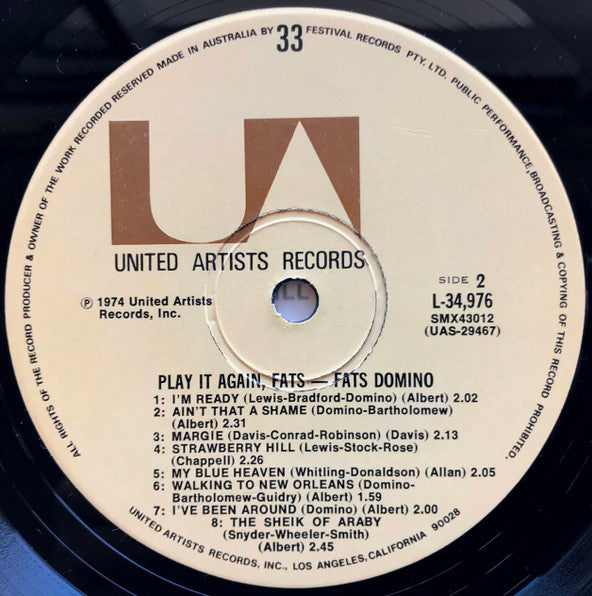Fats Domino : The Very Best Of Fats Domino - Play It Again, Fats (LP, Comp)