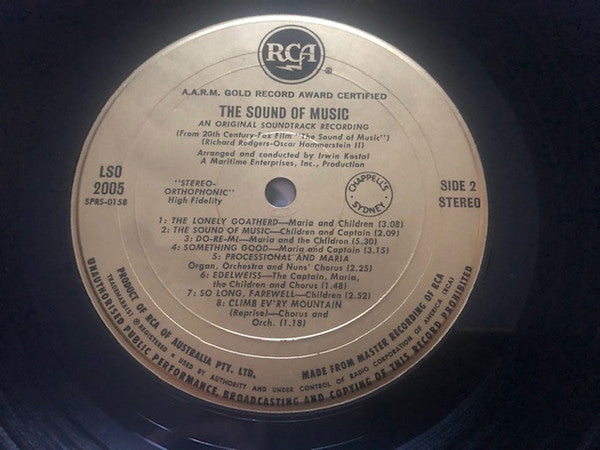 Rodgers & Hammerstein : The Sound Of Music ~ An Original Soundtrack Recording (LP, Album, RE, Gol)