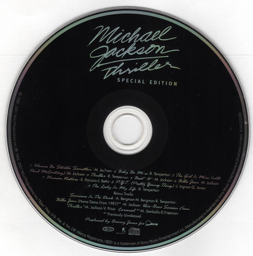 Michael Jackson : Thriller (CD, Album, RE, RM, S/Edition)
