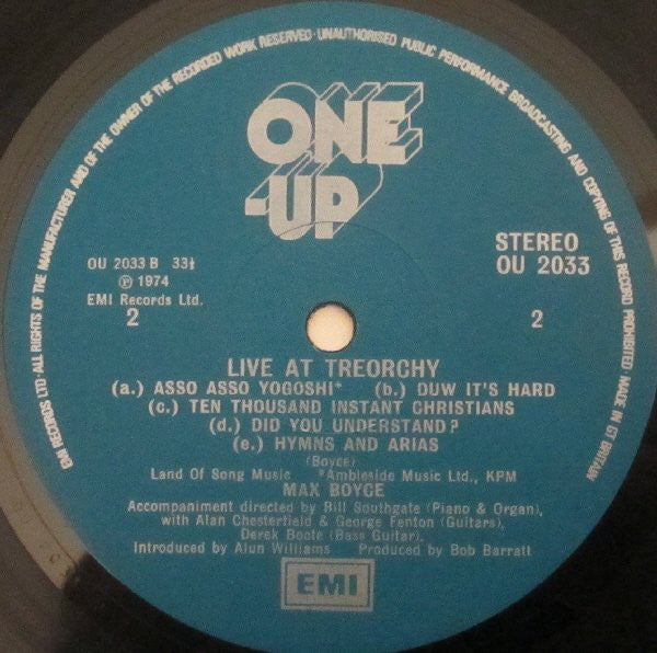 Max Boyce : 'Live' At Treorchy (LP, Album)