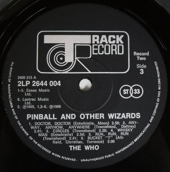The Who : Pinball And Other Wizards - '65 - '75 / Their Greatest Hits (2xLP, Comp, Gat)