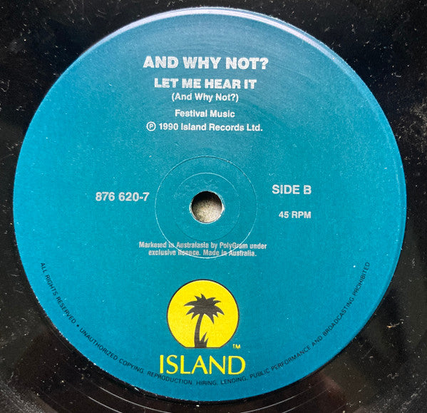 And Why Not? : The Face (7", Single)