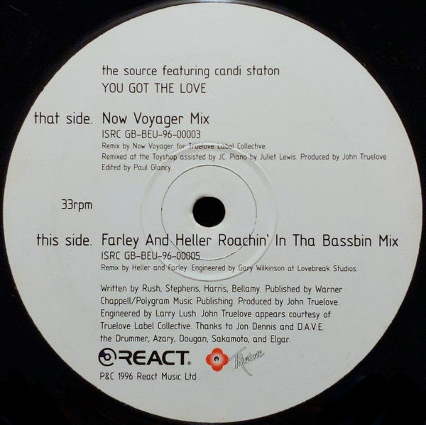 The Source Featuring Candi Staton : You Got The Love (12")