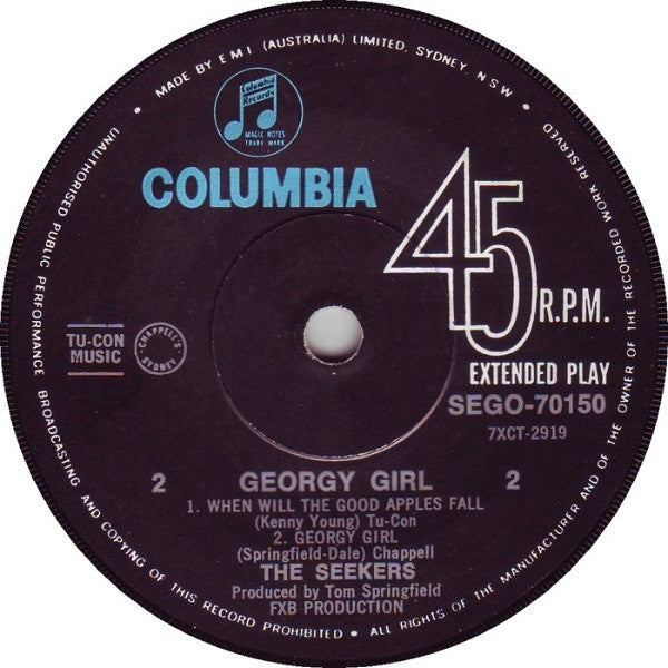 The Seekers : Georgy Girl (7", EP)