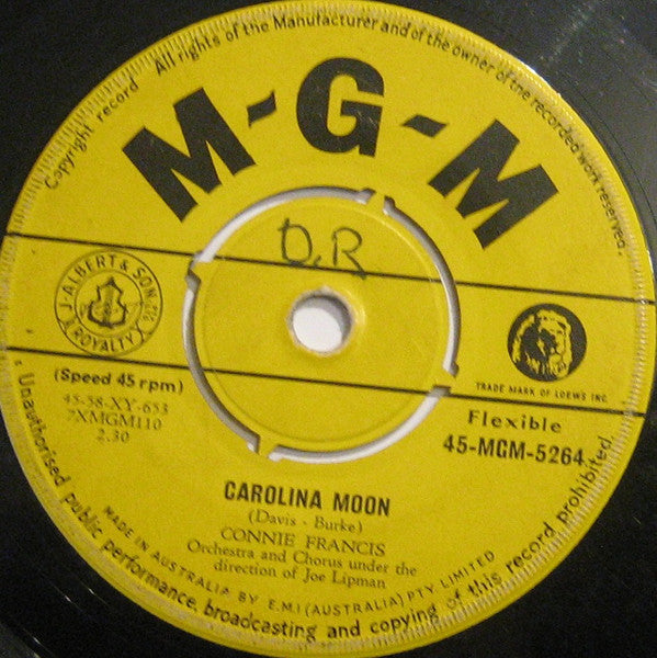 Connie Francis : Carolina Moon / Stupid Cupid (7", Single)