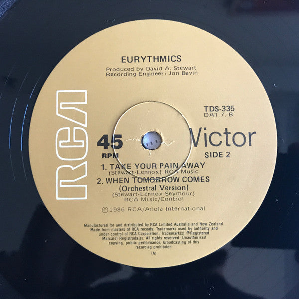 Eurythmics : When Tomorrow Comes (12", Maxi)