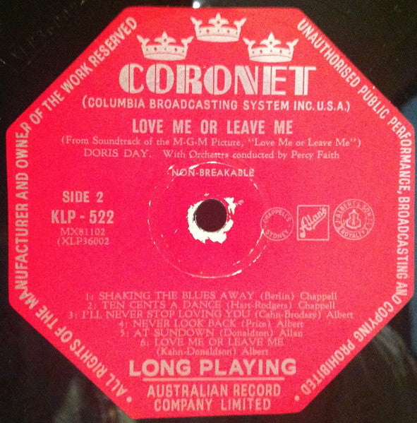 Doris Day : Love Me Or Leave Me (LP, Album)