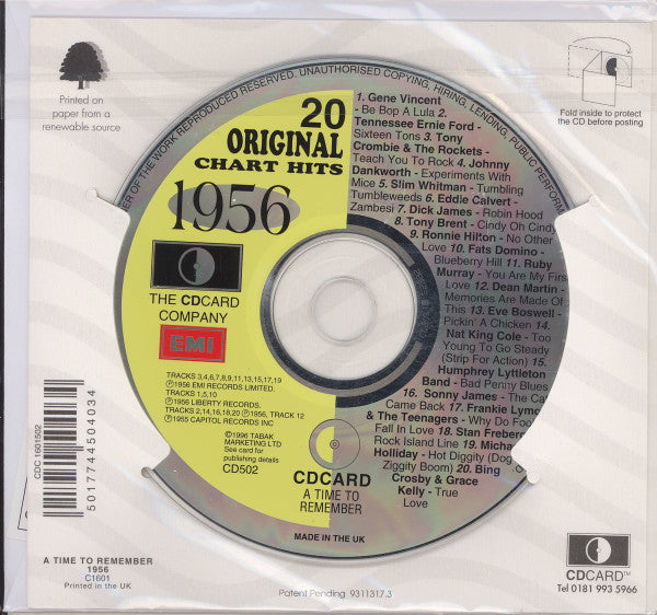 Various : 20 Original Chart Hits - 1956 (CD, Comp, Gre)