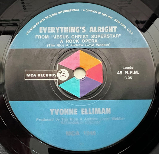 Yvonne Elliman  / Various : Everything's Alright / Heaven On Their Minds (7", Single)