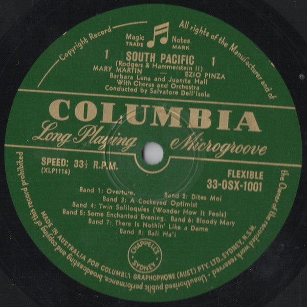 Mary Martin, Ezio Pinza, Rodgers & Hammerstein With "South Pacific" Original Broadway Cast : South Pacific (LP, Album)