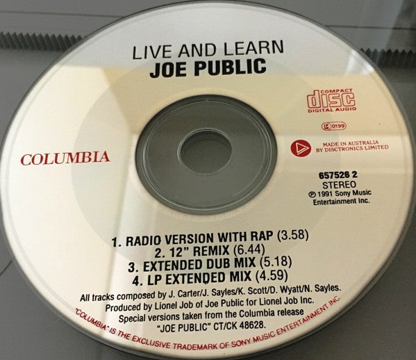 Joe Public : Live And Learn (CD, Single)