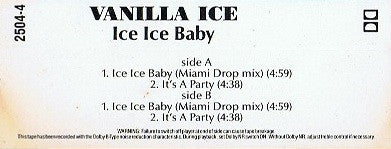 Vanilla Ice : Ice Ice Baby (Cass, Single, Dol)
