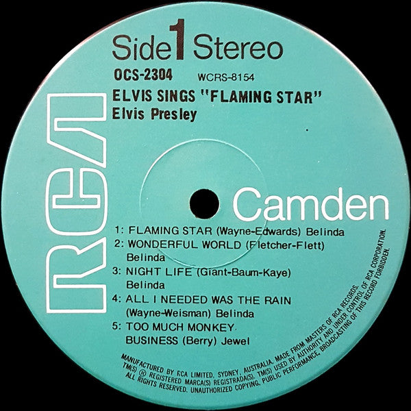Elvis Presley : Elvis Sings "Flaming Star" (LP, Album, RP)