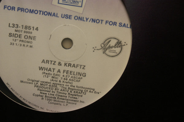 Artz & Kraftz : What A Feeling (12", Promo)
