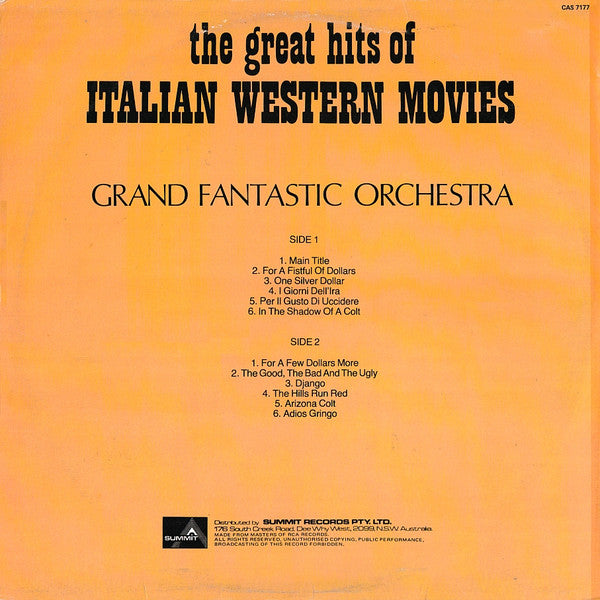 Grand Fantastic Orchestra : The Great Hits Of Italian Western Movies (LP, Comp)