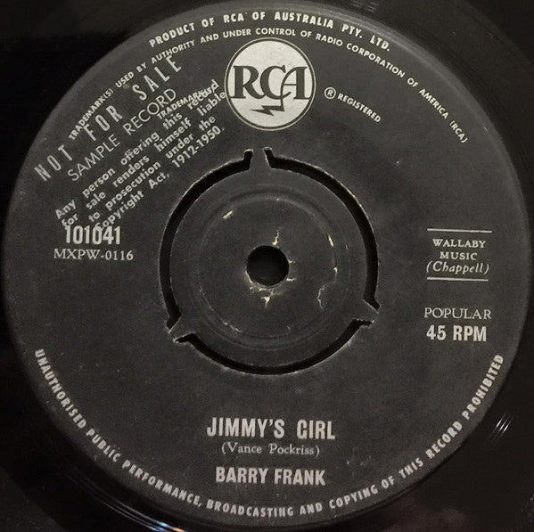 The Downbeats (3), Barry Frank : (Ghost) Riders In The Sky (7", Single, Promo)