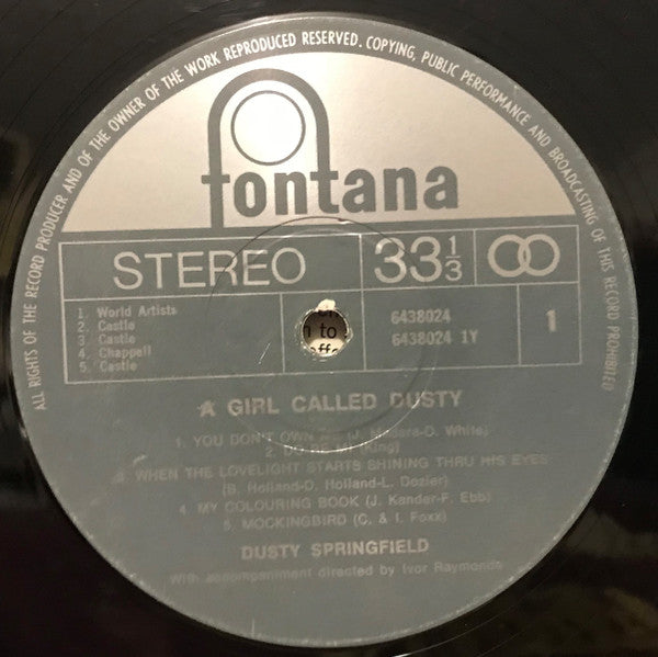 Dusty Springfield : A Girl Called Dusty (LP, Album, RE)