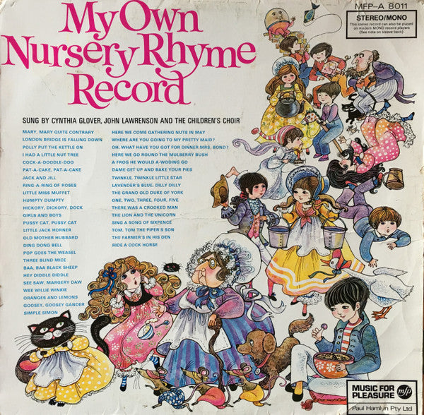Cynthia Glover / John Lawrenson With The Children's Choir (2) : My Own Nursery Rhyme Record (LP)