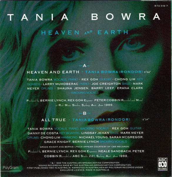 Tania Bowra : Heaven And Earth (7", Single)