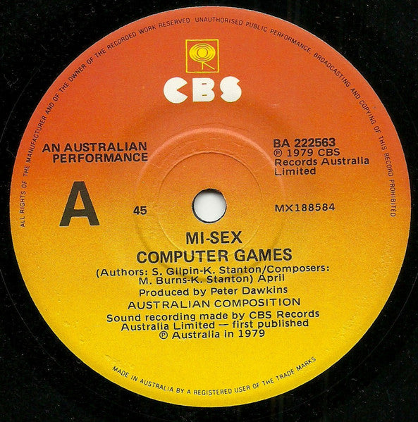 Mi-Sex : Computer Games (7", Single)