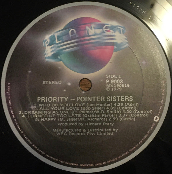 Pointer Sisters : Priority (LP, Album)