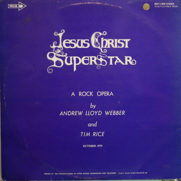Andrew Lloyd Webber And Tim Rice : Jesus Christ Superstar (A Rock Opera) (2xLP, Album)