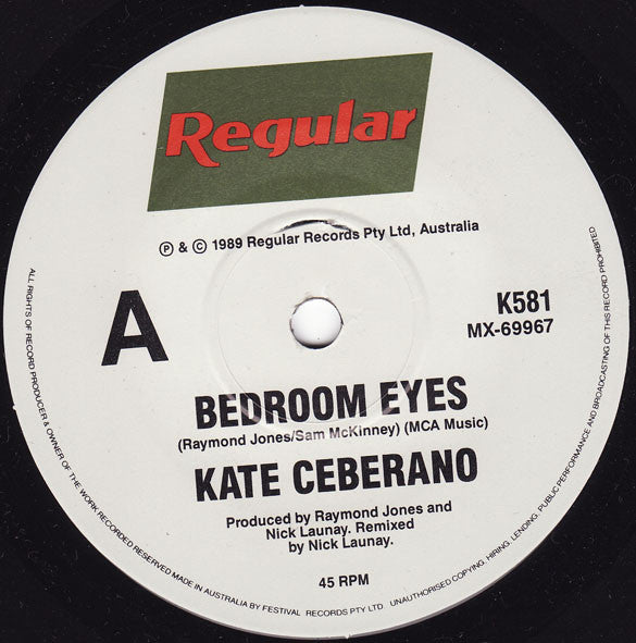 Kate Ceberano : Bedroom Eyes (7", Single, Ltd)