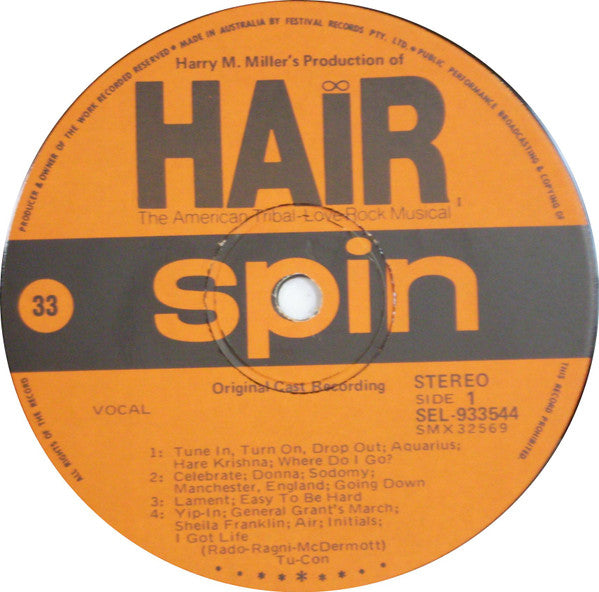 Tully (2) Featuring +4 : Hair (LP, Album)