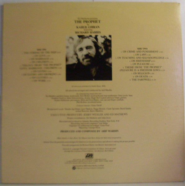Khalil Gibran Featuring Richard Harris : The Prophet (LP, Album, Gat)