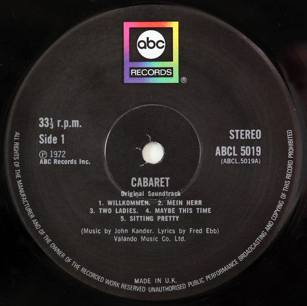 Various : Cabaret - Original Sound Track Recording (LP, Album, RE)