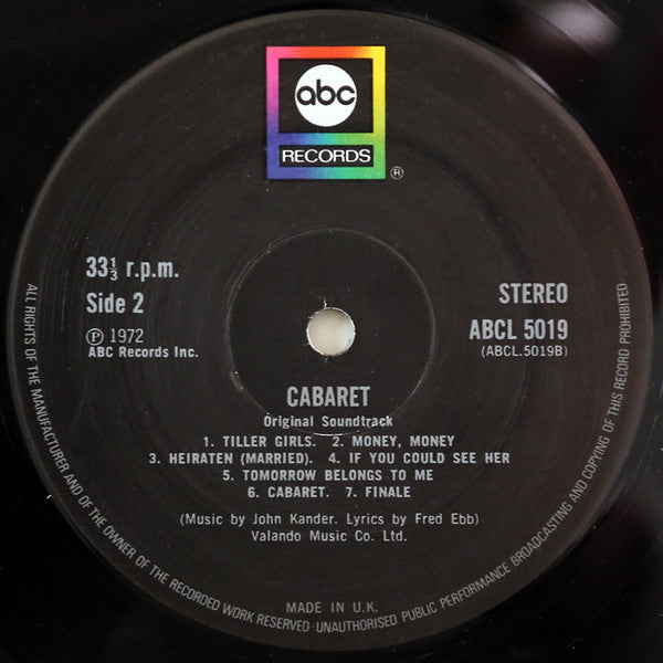 Various : Cabaret - Original Sound Track Recording (LP, Album, RE)