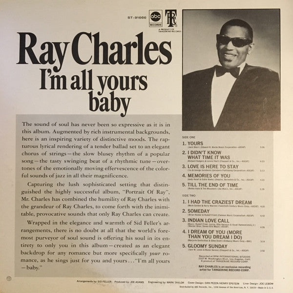 Ray Charles : I'm All Yours-Baby! (LP, Club, M/Print)