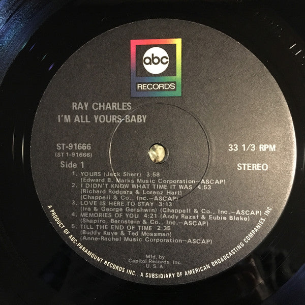 Ray Charles : I'm All Yours-Baby! (LP, Club, M/Print)