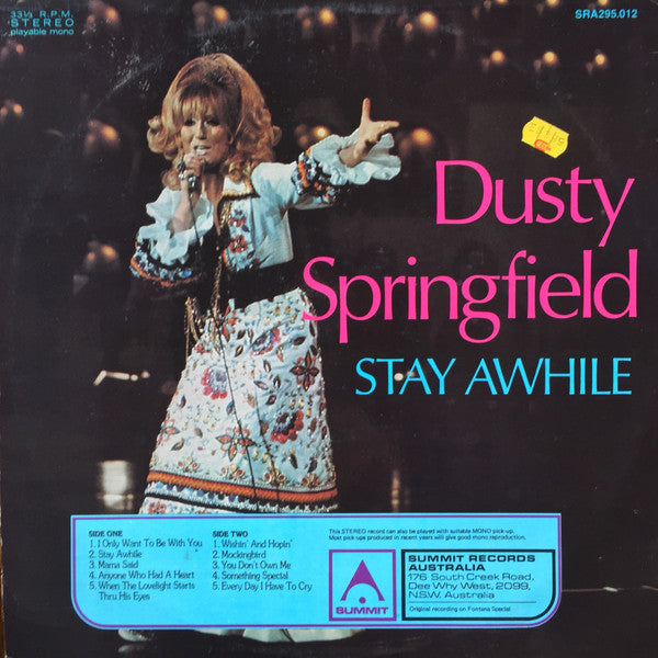 Dusty Springfield : Stay Awhile (LP, Album, RE)