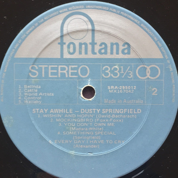 Dusty Springfield : Stay Awhile (LP, Album, RE)