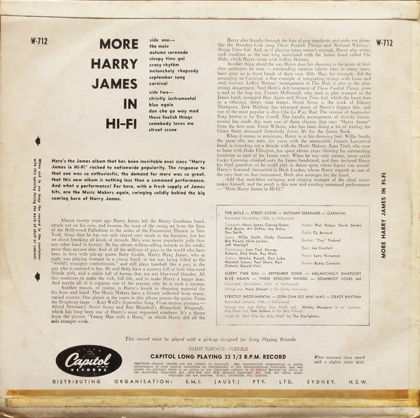 Harry James (2) : More Harry James In Hi-Fi (LP, Album, Mono)