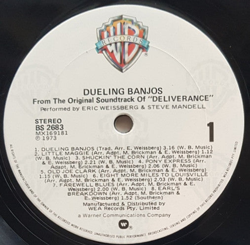 Eric Weissberg And Steve Mandell : Dueling Banjos From The Original Motion Picture Sound Track Deliverance And Additional Music (LP, Album, RE)