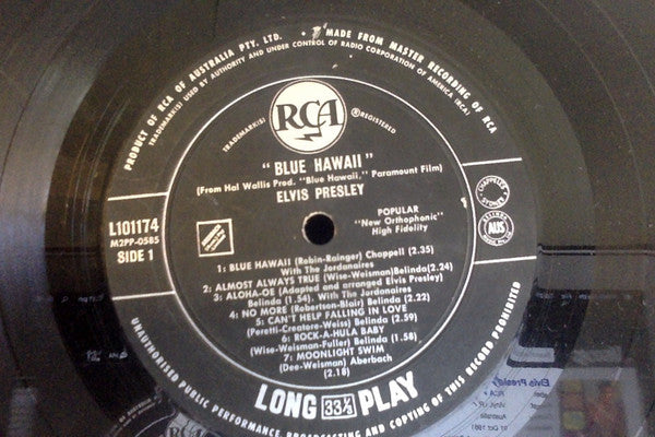 Elvis Presley : Blue Hawaii (LP, Album, Mono)