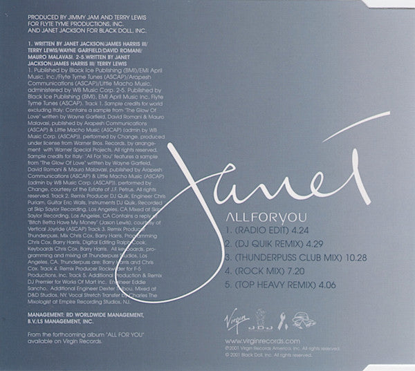 Janet Jackson : All For You (CD, Single)