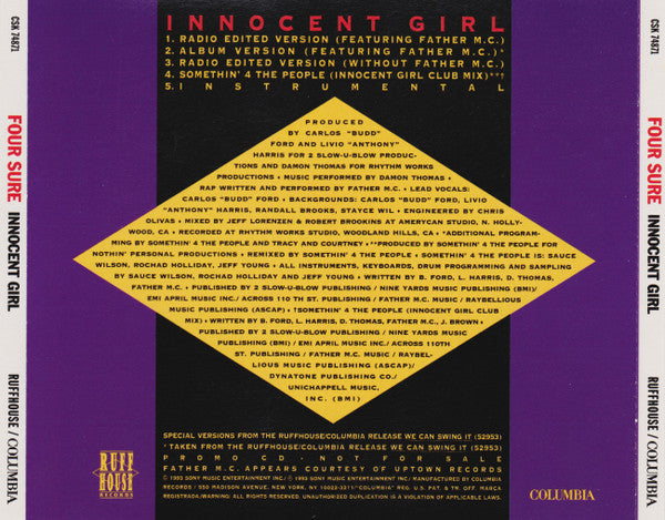 Four Sure : Innocent Girl (CD, Single, Promo)