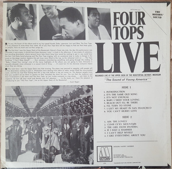 Four Tops : Four Tops Live (LP, Mono, RCA)
