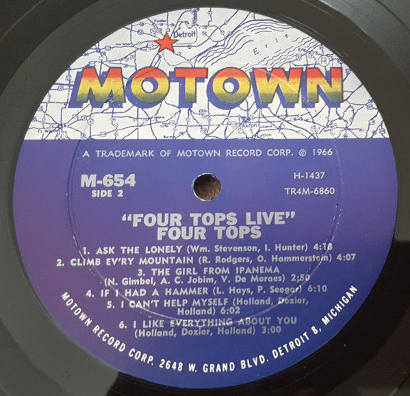 Four Tops : Four Tops Live (LP, Mono, RCA)