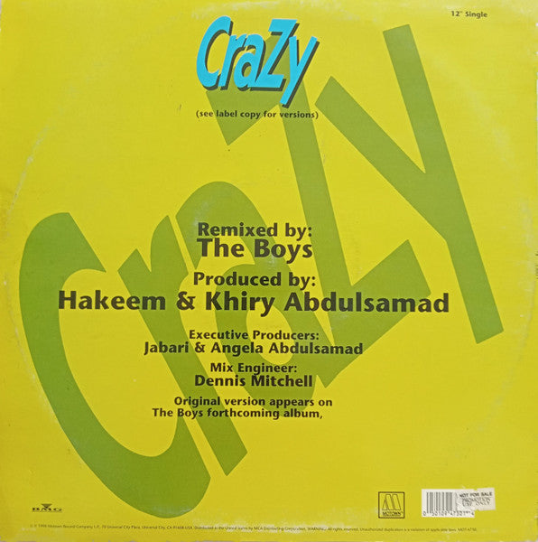 The Boys : Crazy (12", Single)