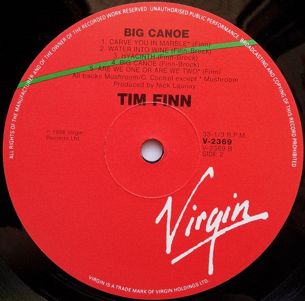 Tim Finn : Big Canoe (LP, Album)