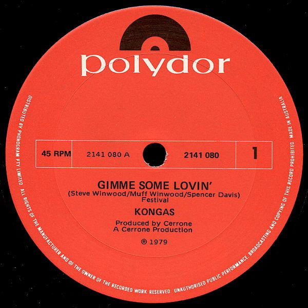 Kongas : Gimme Some Lovin' (12")