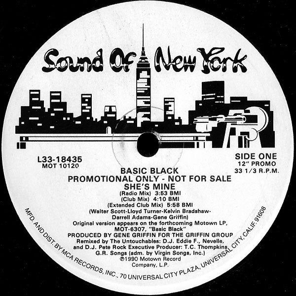 Basic Black : She's Mine (12", Single, Promo, Glo)