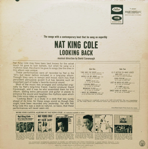 Nat King Cole : Looking Back (LP, Album, Comp, Mono, Scr)