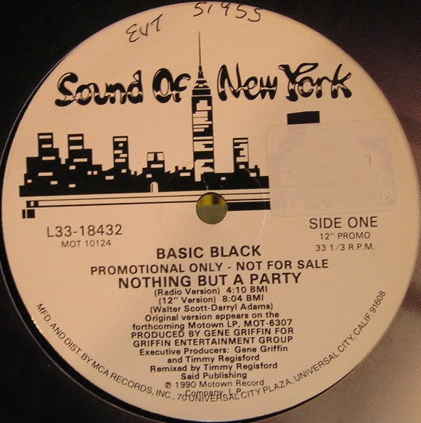 Basic Black : Nothing But A Party (12", Promo)